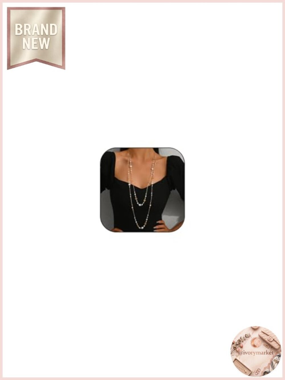 Layered Pearl Long Necklace Dainty Chain for Women Trendy Statement Jewelry Gift